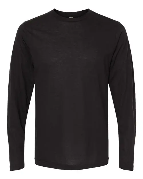 M&O Poly-Blend Long Sleeve T-Shirt in Black