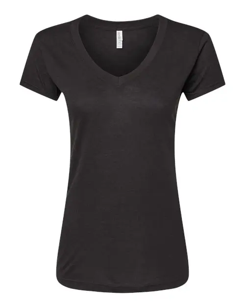 M&O Women's Deluxe Blend V-Neck T-Shirt in Black