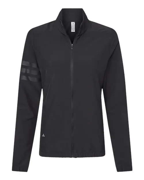 Adidas Women's Wind Resistant Full-Zip Jacket in Black/ Black