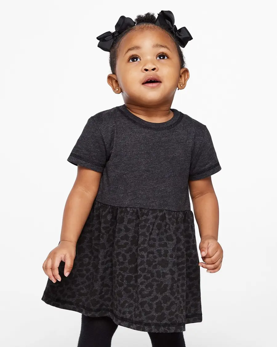 Rabbit Skins Infant Fine Jersey Dress in Mauvelous/ Mauvelous Spot