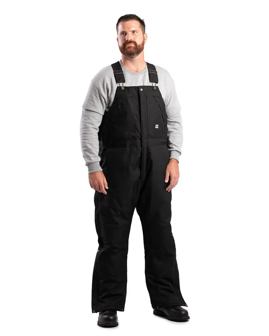 Berne Apparel Men's Icecap Insulated Bib Overall in Black