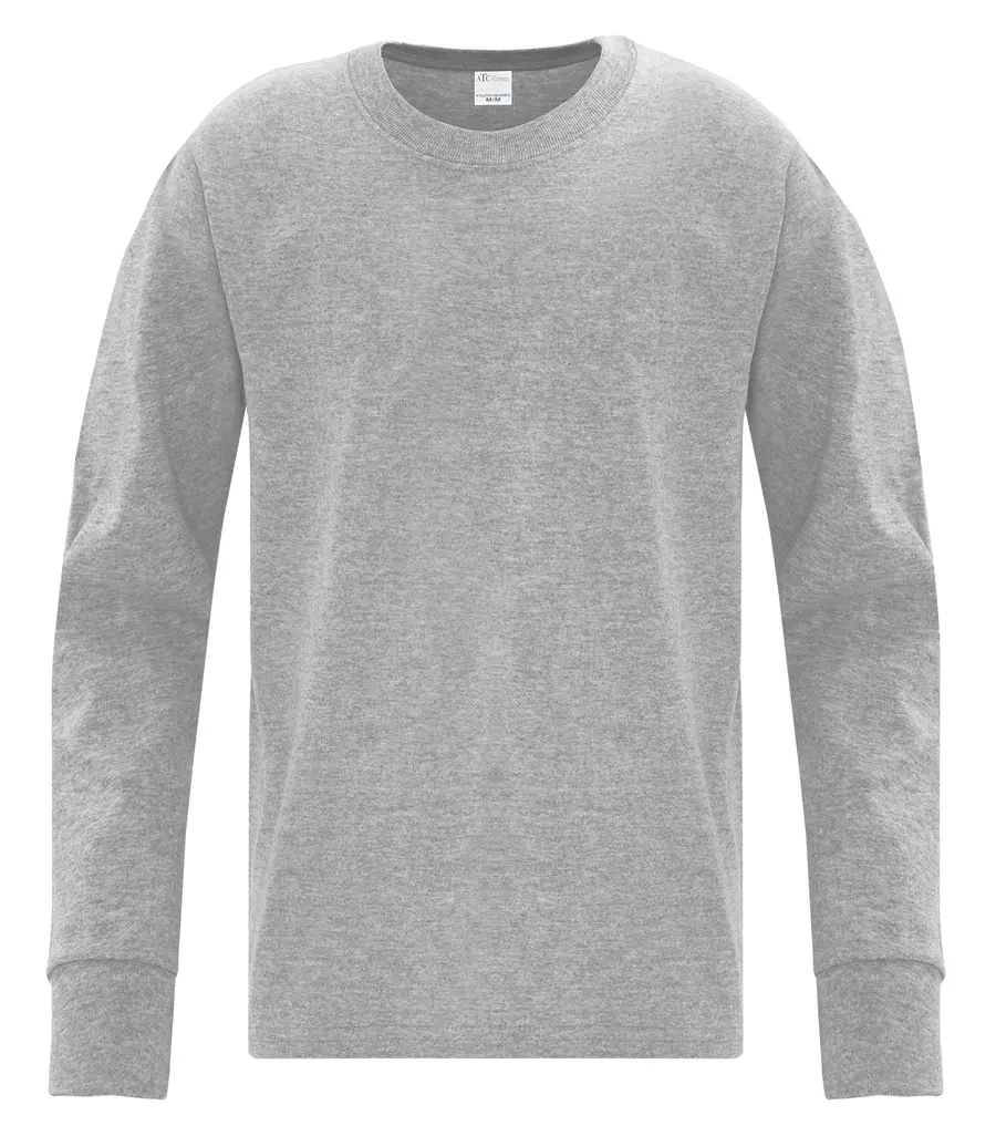 ATC Everyday Cotton Long Sleeve Youth TEE in Athletic Heather