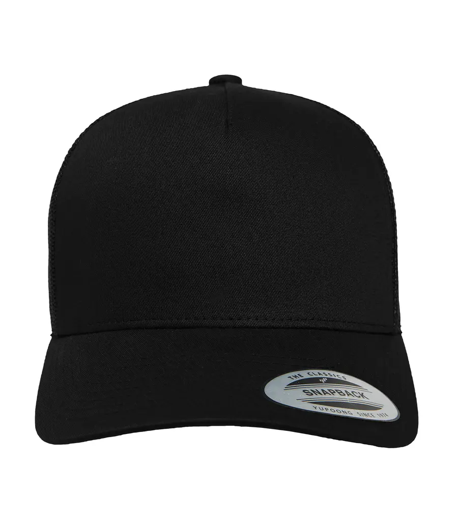 ATC YP Classics Five-Panel Retro Trucker CAP in Black/Black