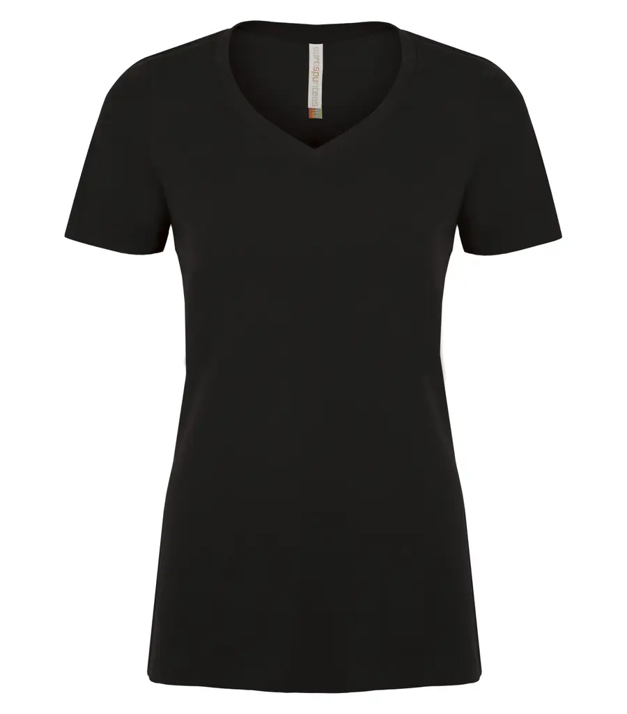 ATC Eurospun Ring Spun V-Neck Ladies' TEE in Black