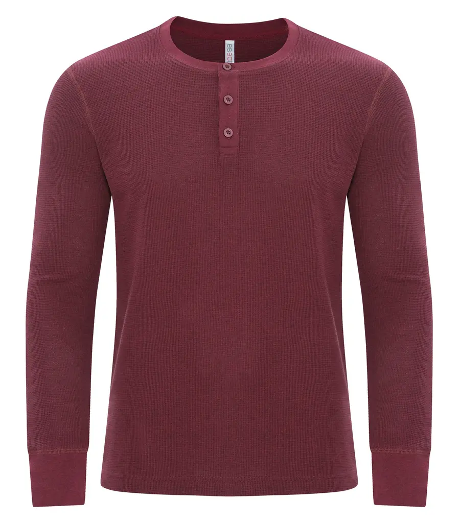 ATC Esactive Vintage Thermal Long Sleeve Henley in Cardinal Heather