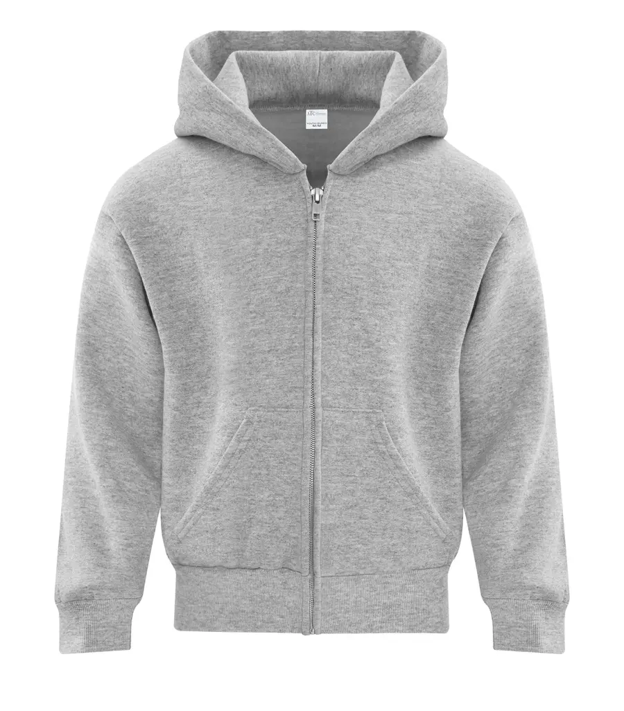 ATC Everyday Fleece Full ZIP Youth Hoodie in Athletic Heather