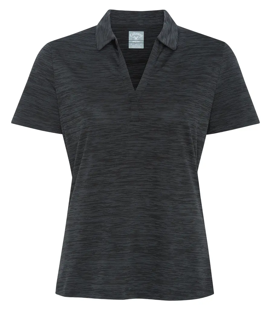 Callaway Broken Stripe Texture Ladies' Polo in Black