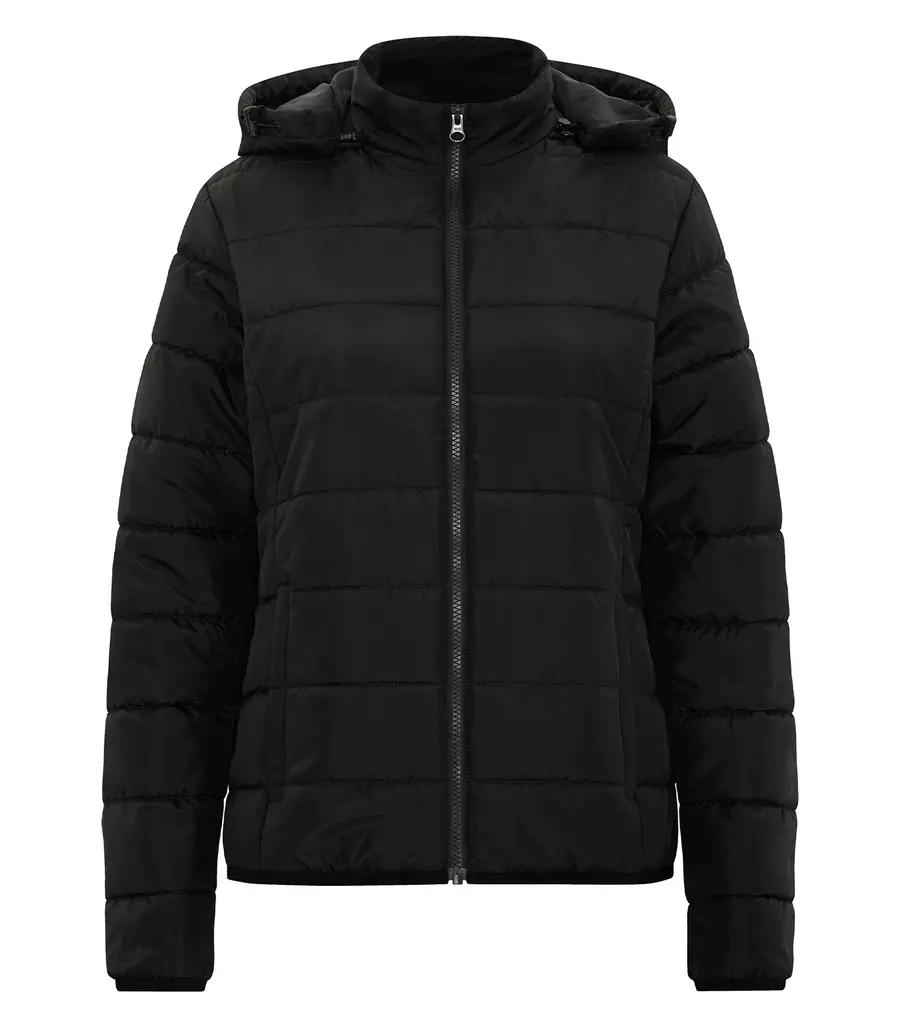 Dryframe Essential Hooded Insulated Ladies' Jacket in Black
