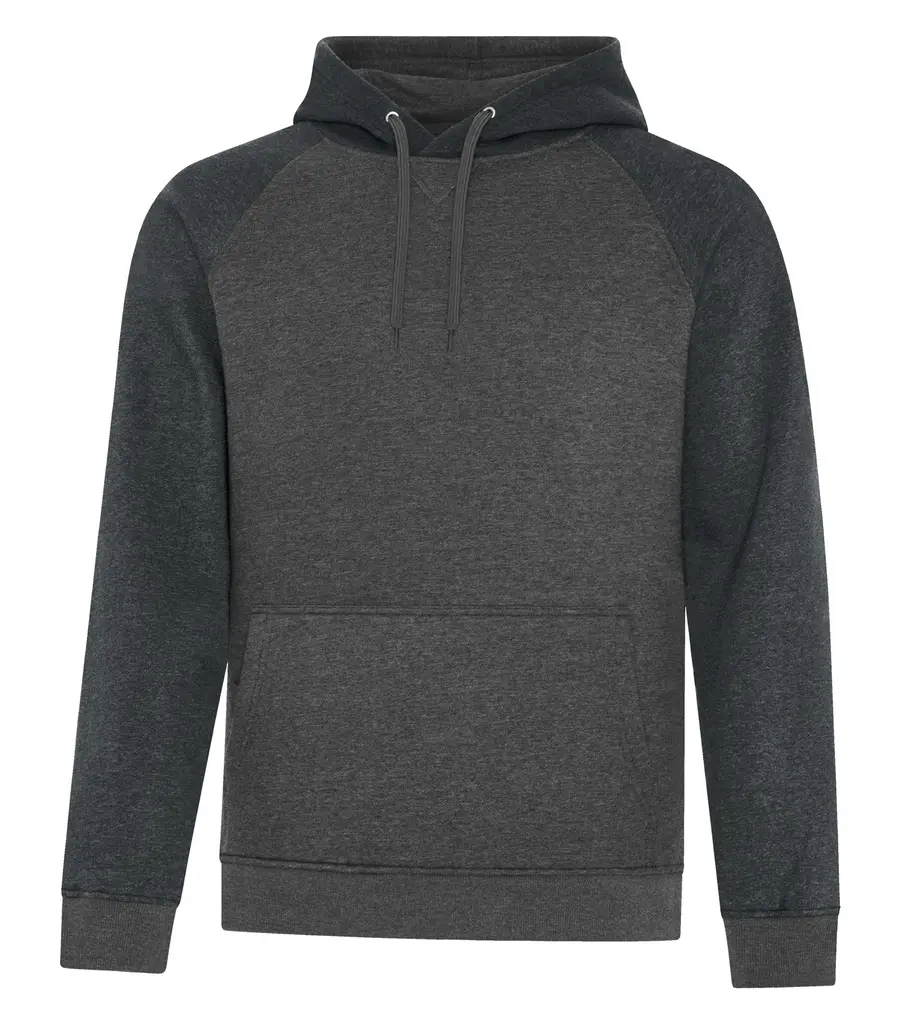 ATC Esactive Vintage TWO Tone Hoodie in Black Heather/Charcoal Heather