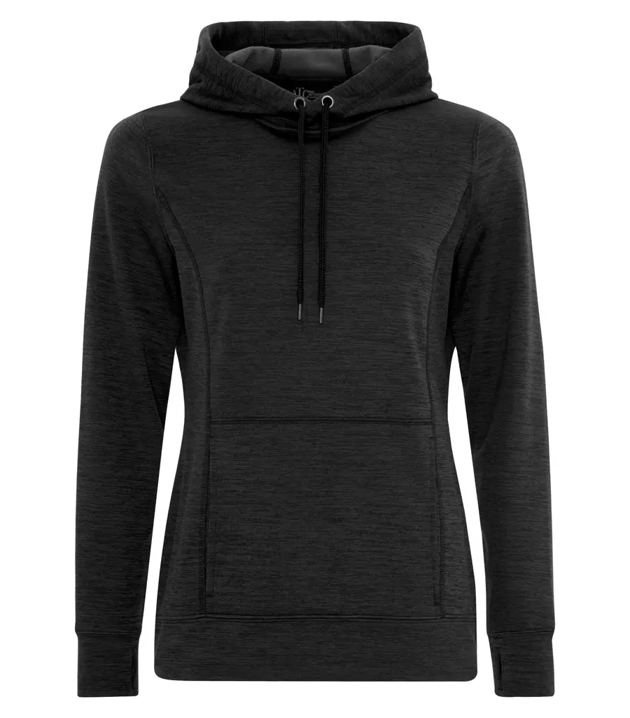 ATC Dynamic Heather Fleece Ladies' Hoodie in Black Dynamic