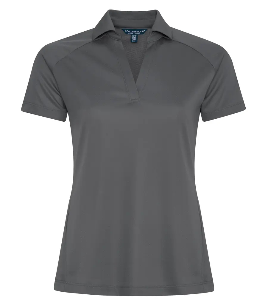 Coal Harbour Tech Mesh Snag Resistant Ladies' Polo in Dark Grey