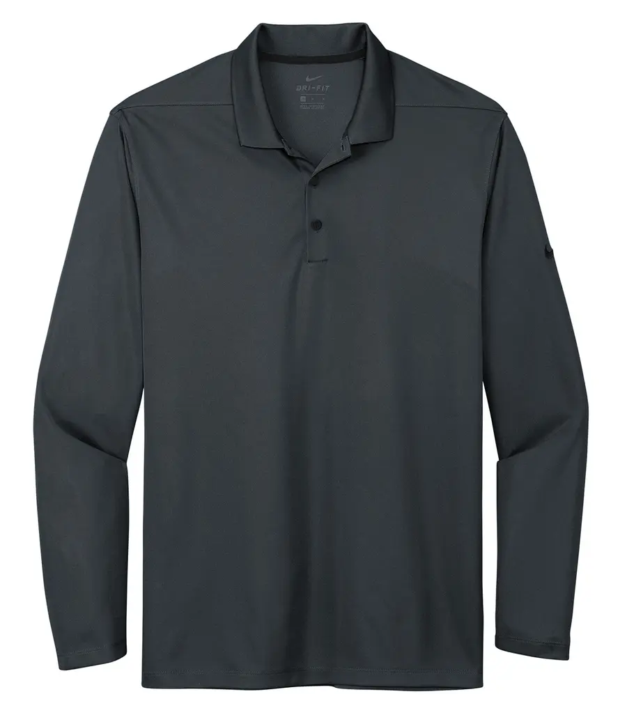 NIKE Dri-FIT MICRO PIQUE 2.0 LONG SLEEVE POLO in Anthracite