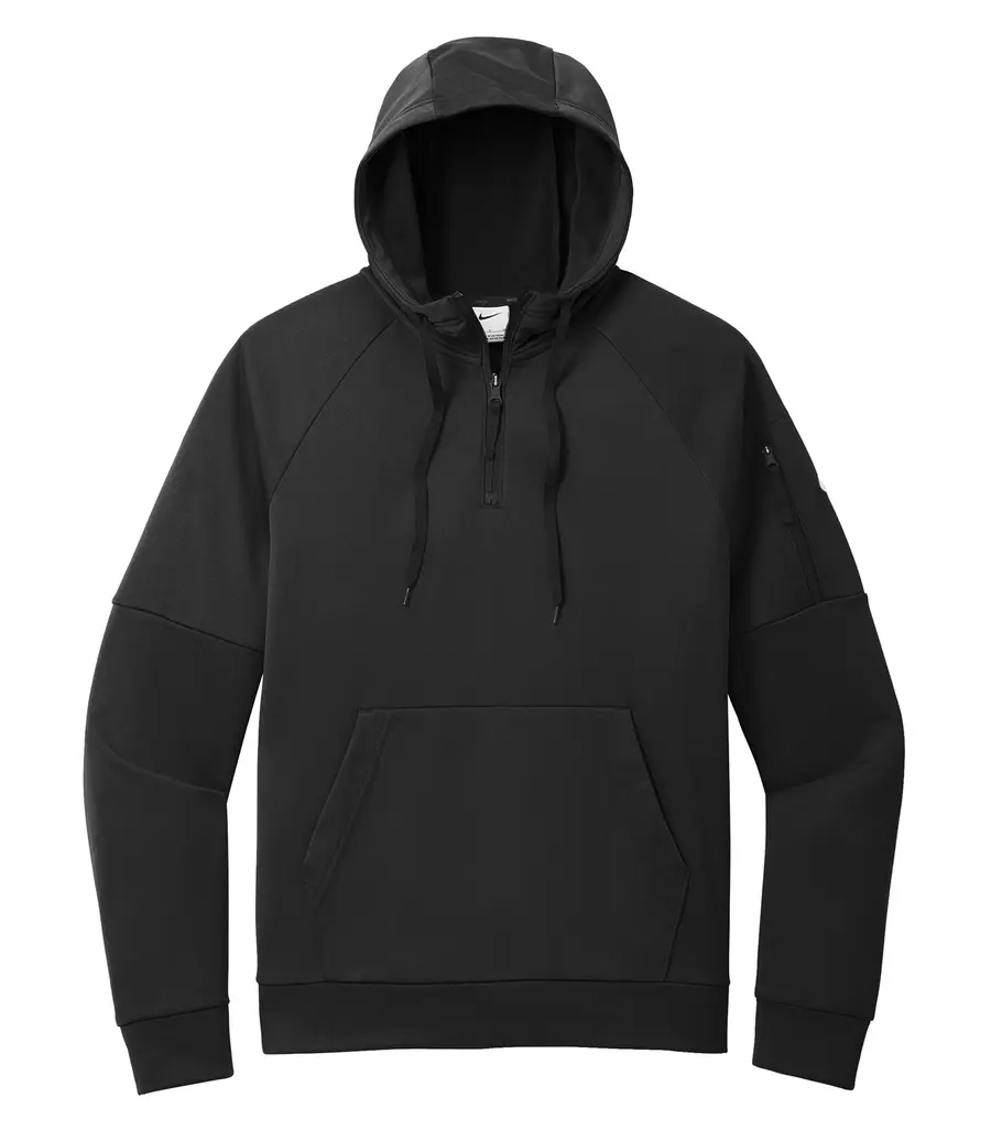 NIKE Therma-FIT 1/4 ZIP FLEECE HOODIE in Black