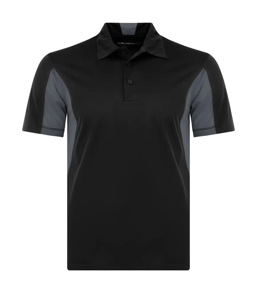 Coal Harbour Snag Resistant Colour Block Polo in Black/Iron Grey