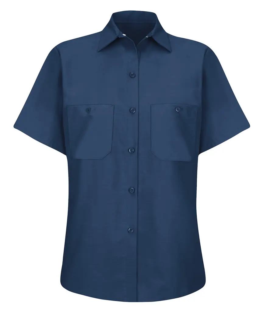 RED KAP Industrial Short Sleeve Ladies' Work Shirt in Navy