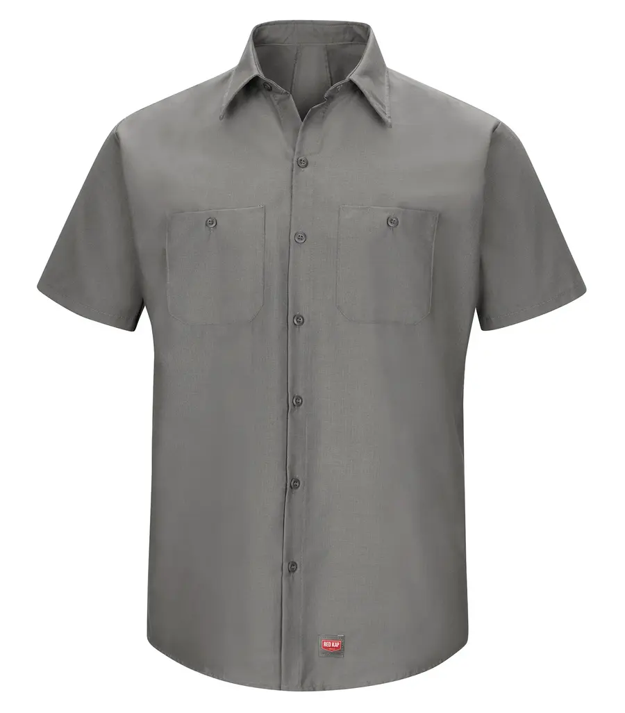RED KAP Short Sleeve Work Shirt With Mimix in Grey