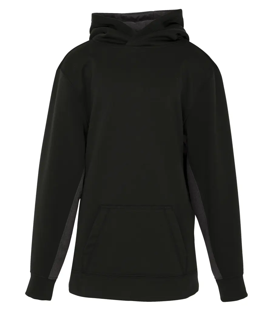 ATC Game DAY Fleece Colour Block Youth Hoodie in Black/Charcoal
