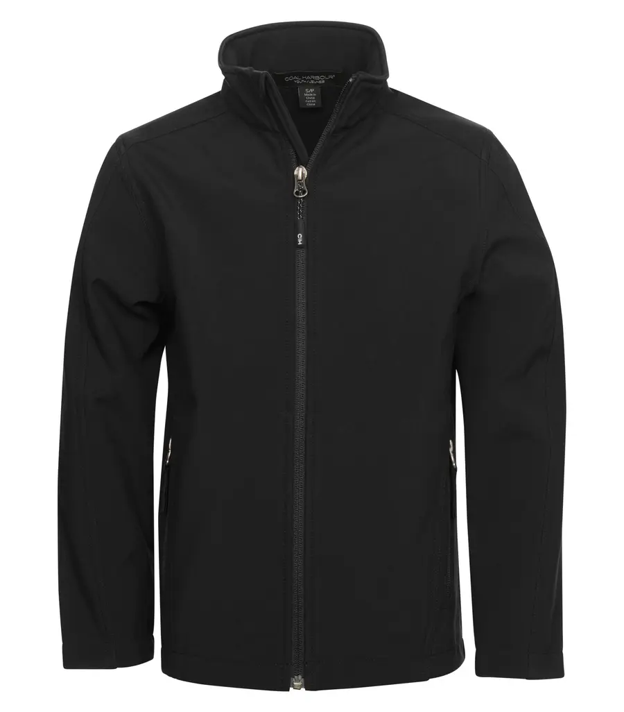 Coal Harbour Everyday Water Repellent Soft Shell Youth Jacket in Black