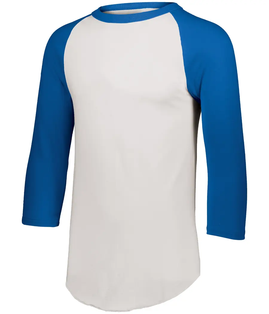 Augusta Baseball 3/4 Sleeve Tee 2.0 in White/Royal