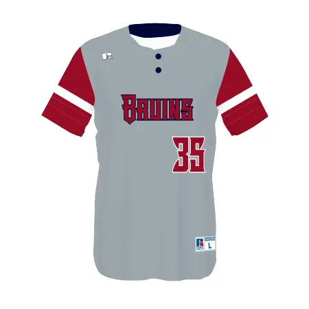 Russell Youth FreeStyle Sublimated Two-Button Performance Mesh Baseball Jersey in All-Over Pattern