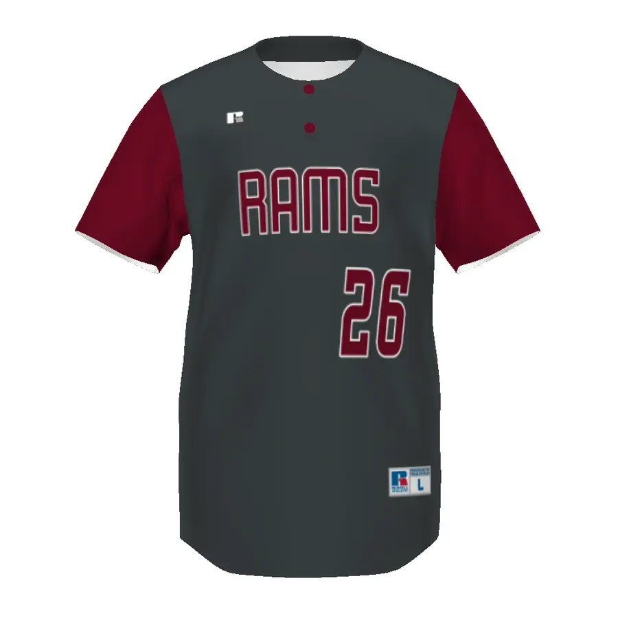 Russell Youth FreeStyle Sublimated Two-Button Baseball Jersey in Base