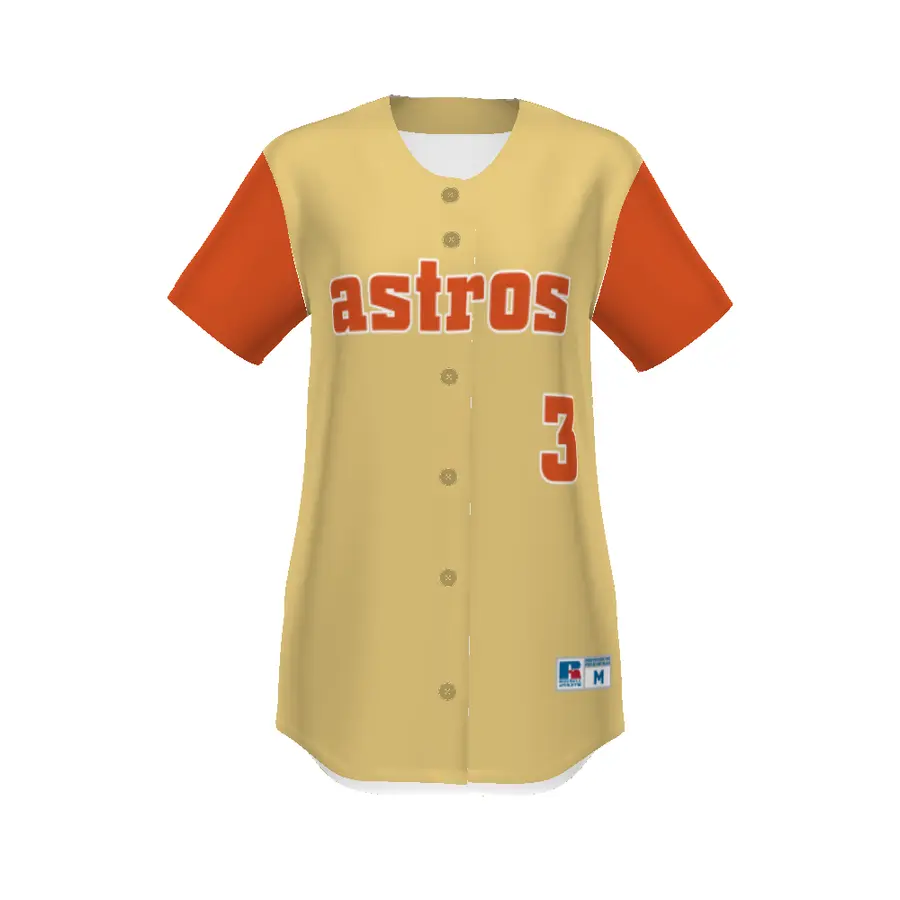 Russell Ladies FreeStyle Sublimated Full-Button Softball Jersey in All-Over Pattern