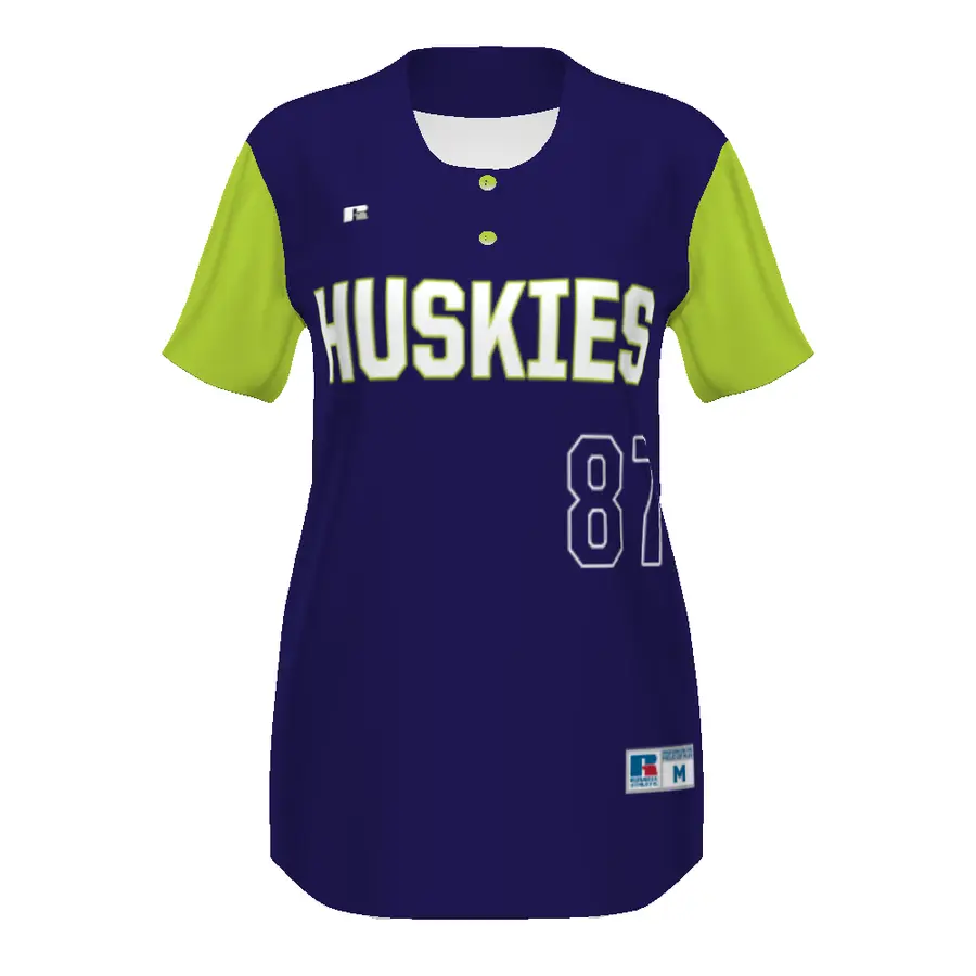 Russell Ladies FreeStyle Sublimated Two-Button Softball Jersey in Base