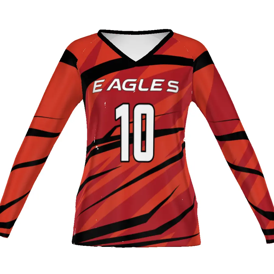 High Five Ladies FreeStyle Sublimated Turbo Long Sleeve Volleyball Jersey in Cut Shot