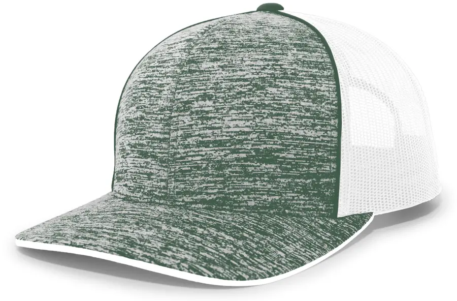 Pacific Headwear Aggressive Heather Trucker Snapback Cap in Dgh/W/Dh