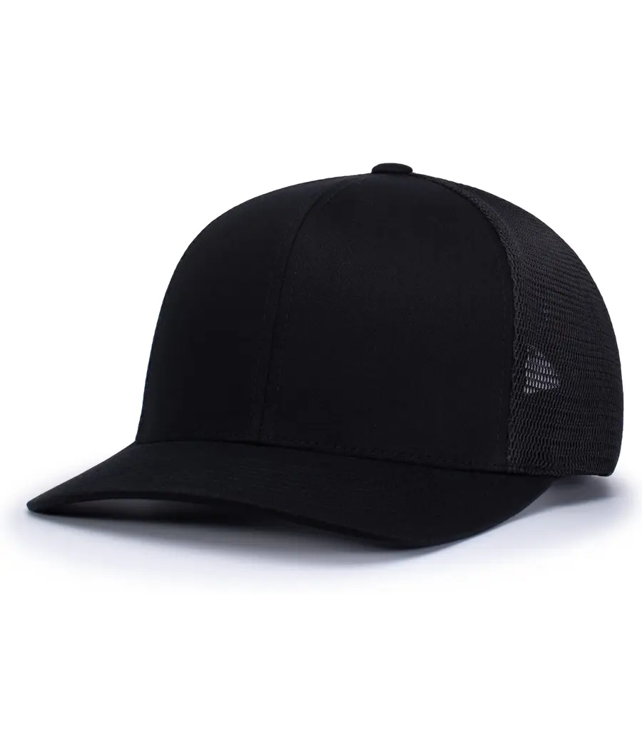 Pacific Headwear Trucker Flexfit Snapback Cap in Black