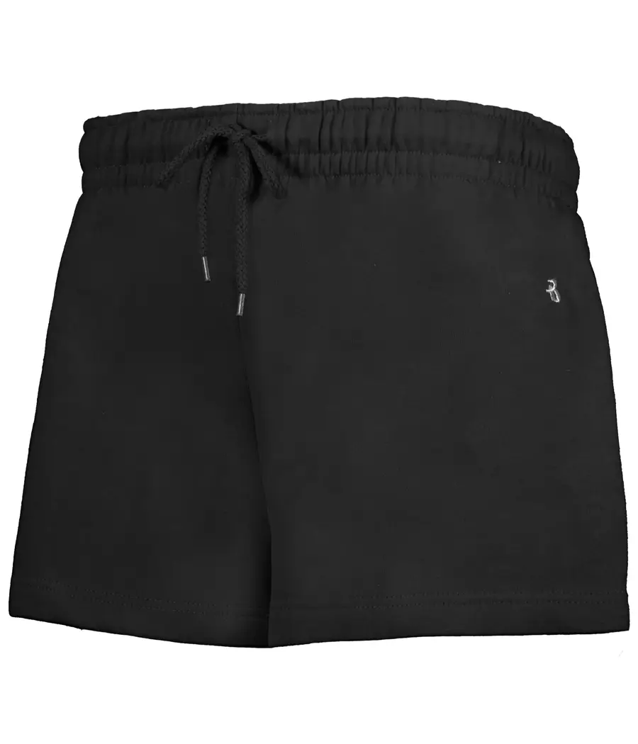 Badger Sport Ladies Athletic Fleece Shorts in Black
