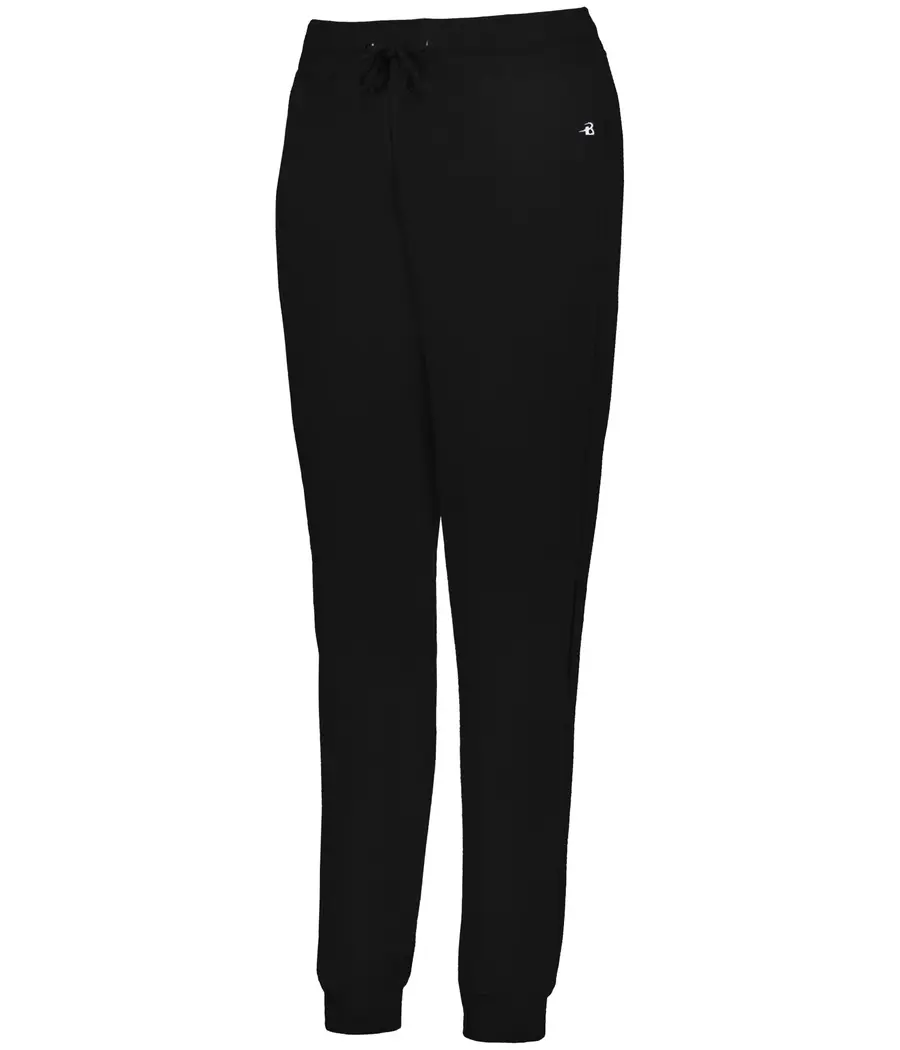 Badger Sport Ladies Athletic Fleece Jogger Pant in Black