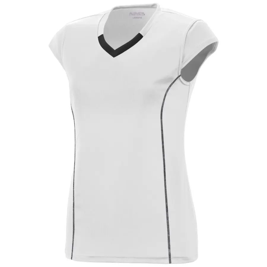 Augusta Girls Blash Jersey in White/Black