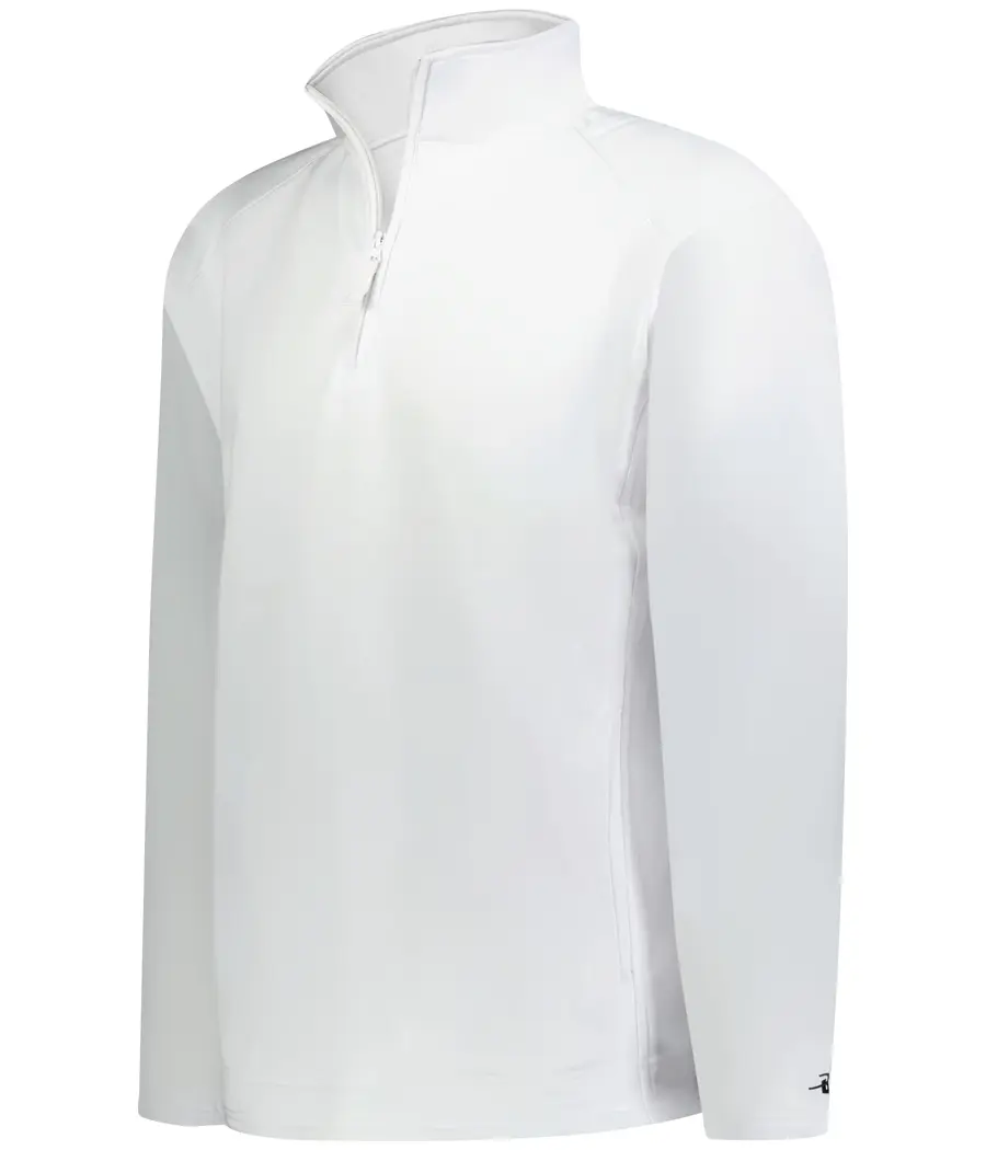 Badger Sport Performance Fleece 1/4 ZIP Pullover in White