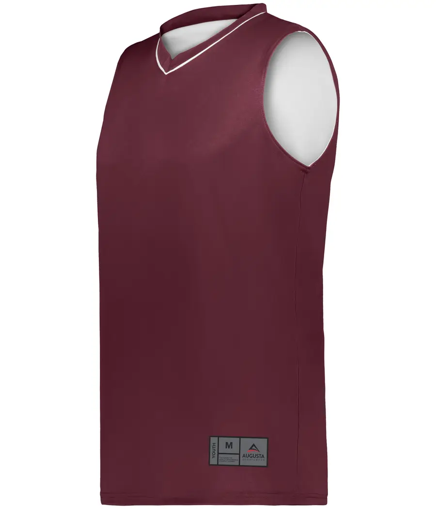 Augusta Youth Reversible Two-Color Jersey in Maroon/White