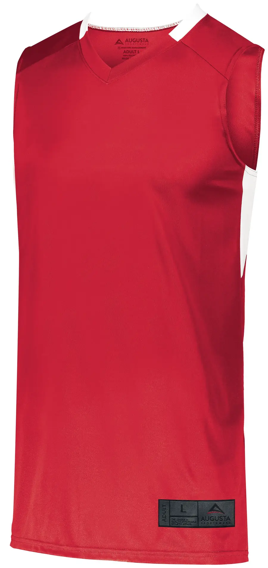 Augusta Youth Step-Back Basketball Jersey in Red/White