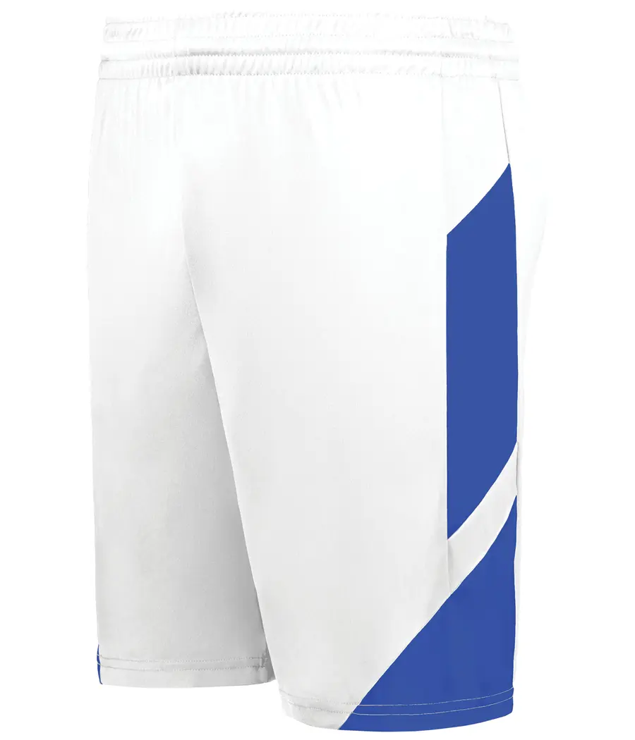 Augusta Step-Back Modern Fit Basketball Shorts in White/Royal