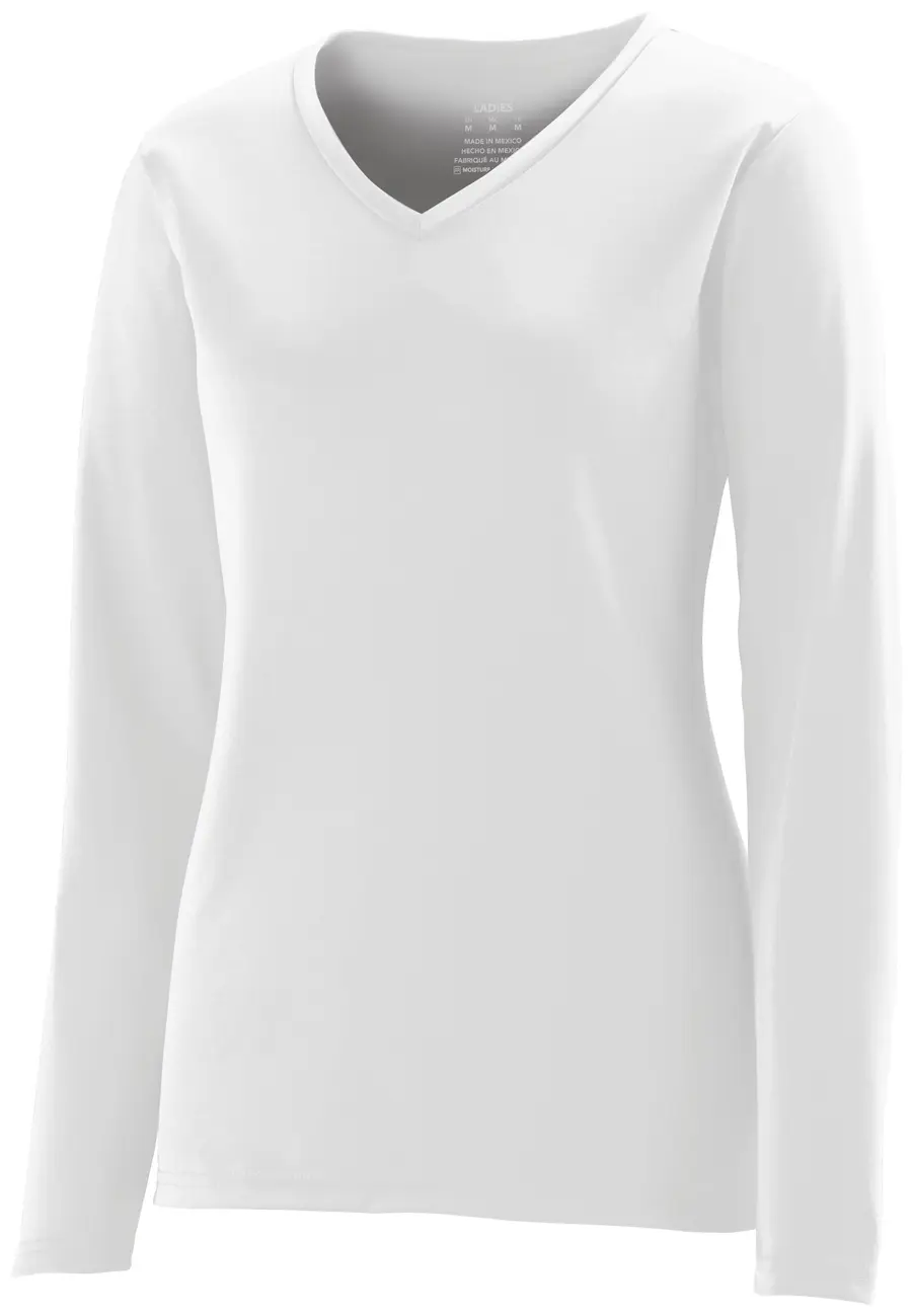 Augusta Ladies NexGen Wicking Long Sleeve Tee in White