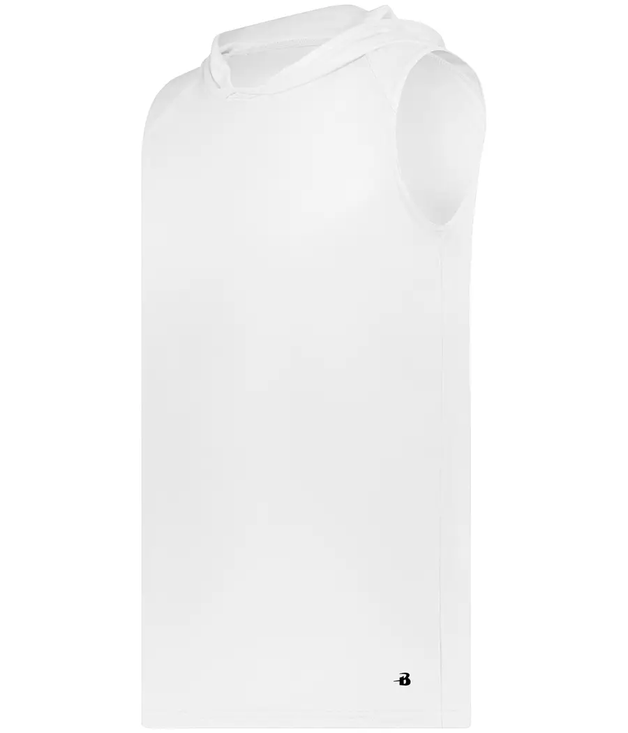 Badger Sport Youth B-Core Sleeveless Hoodie in White
