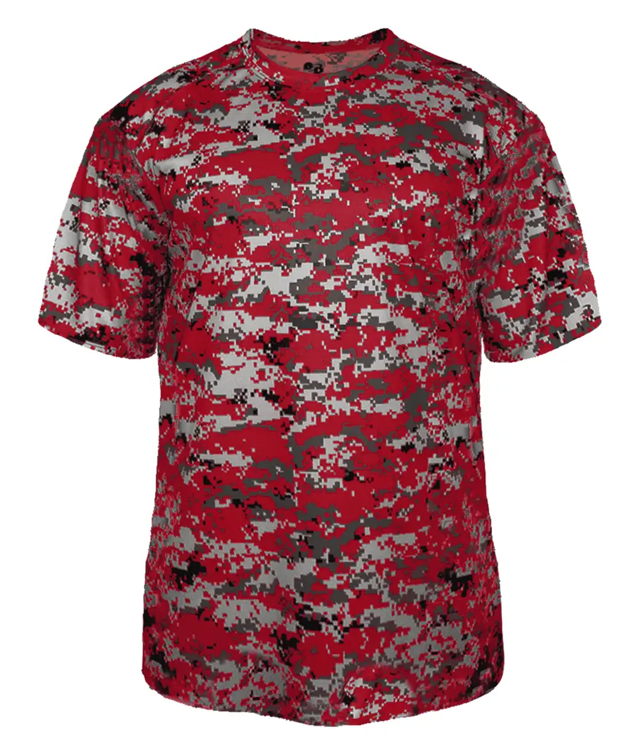 Badger Sport Youth Digital TEE in Red Digital