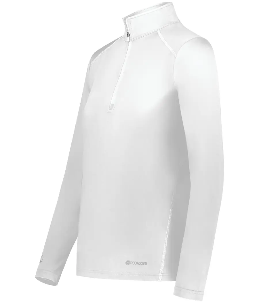 Holloway Ladies 1/4 Zip Pullover Powered by Coolcore in White