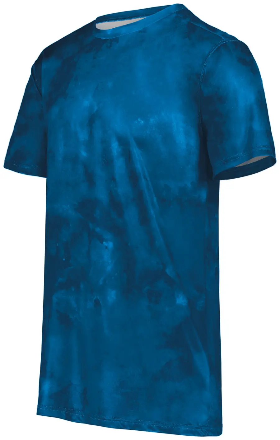 Holloway Stock Cotton-Touch Poly Tee in Royal Cloud Print