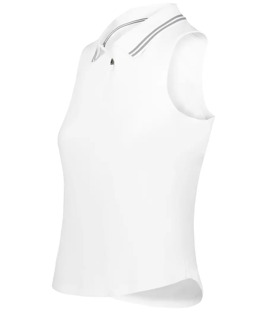 Holloway Ladies Court Sleeveless Polo in White