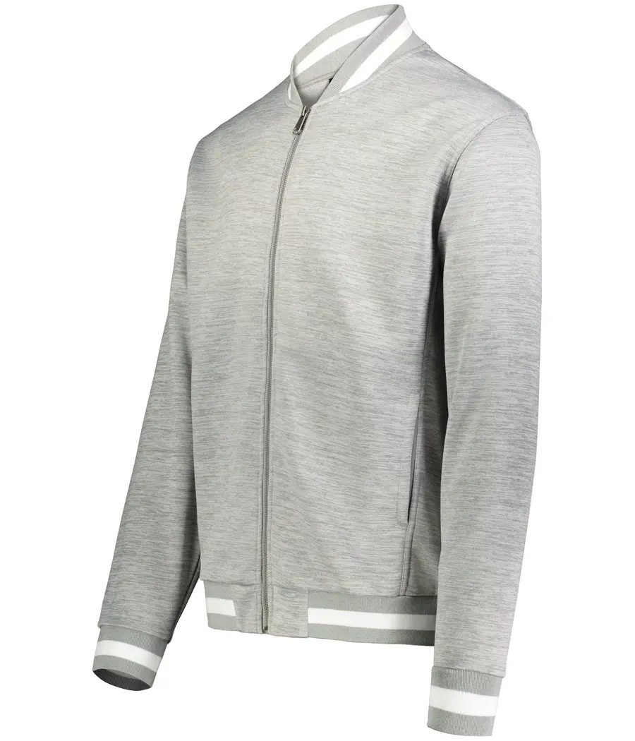 Holloway Youth V-Street Full Zip Jacket in Athletic Heather/White