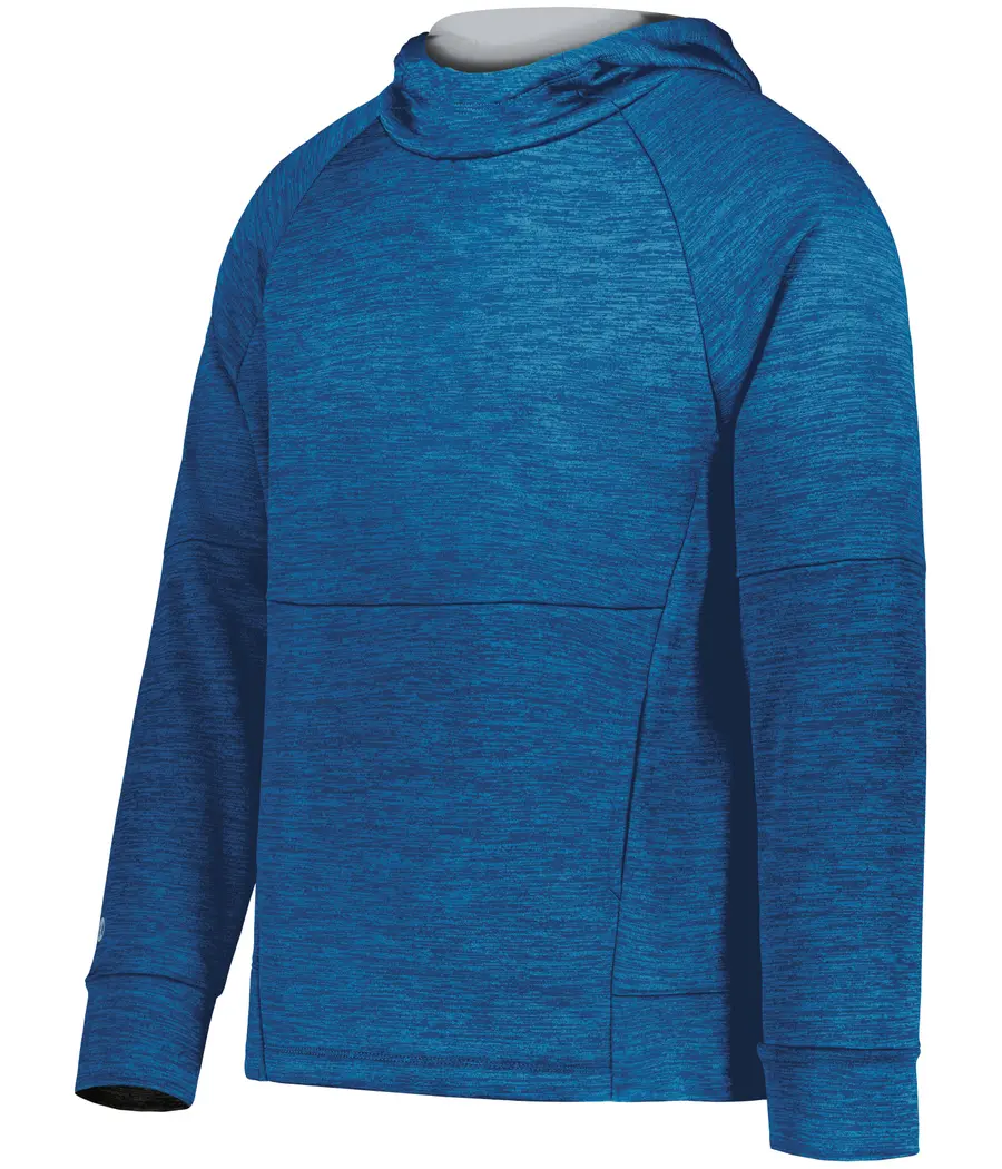 Holloway Youth All-Pro Performance Fleece Hoodie in Royal Heather/Silver