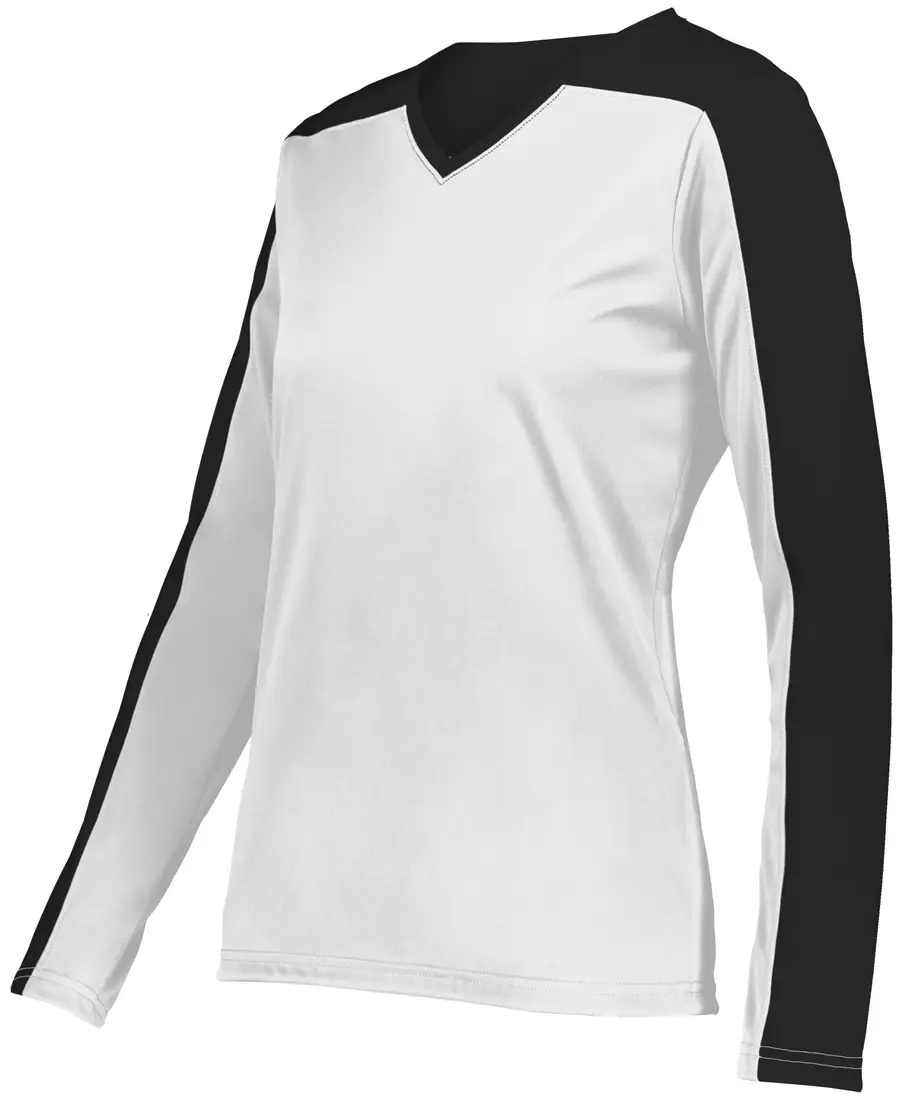Holloway Ladies Momentum Team Long Sleeve Tee in White/Black