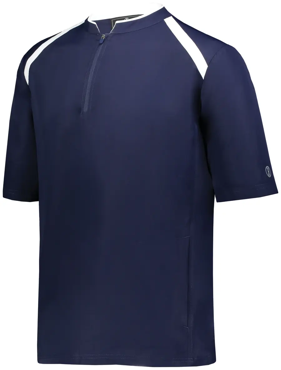Holloway Youth Clubhouse Short Sleeve Pullover in Navy/White
