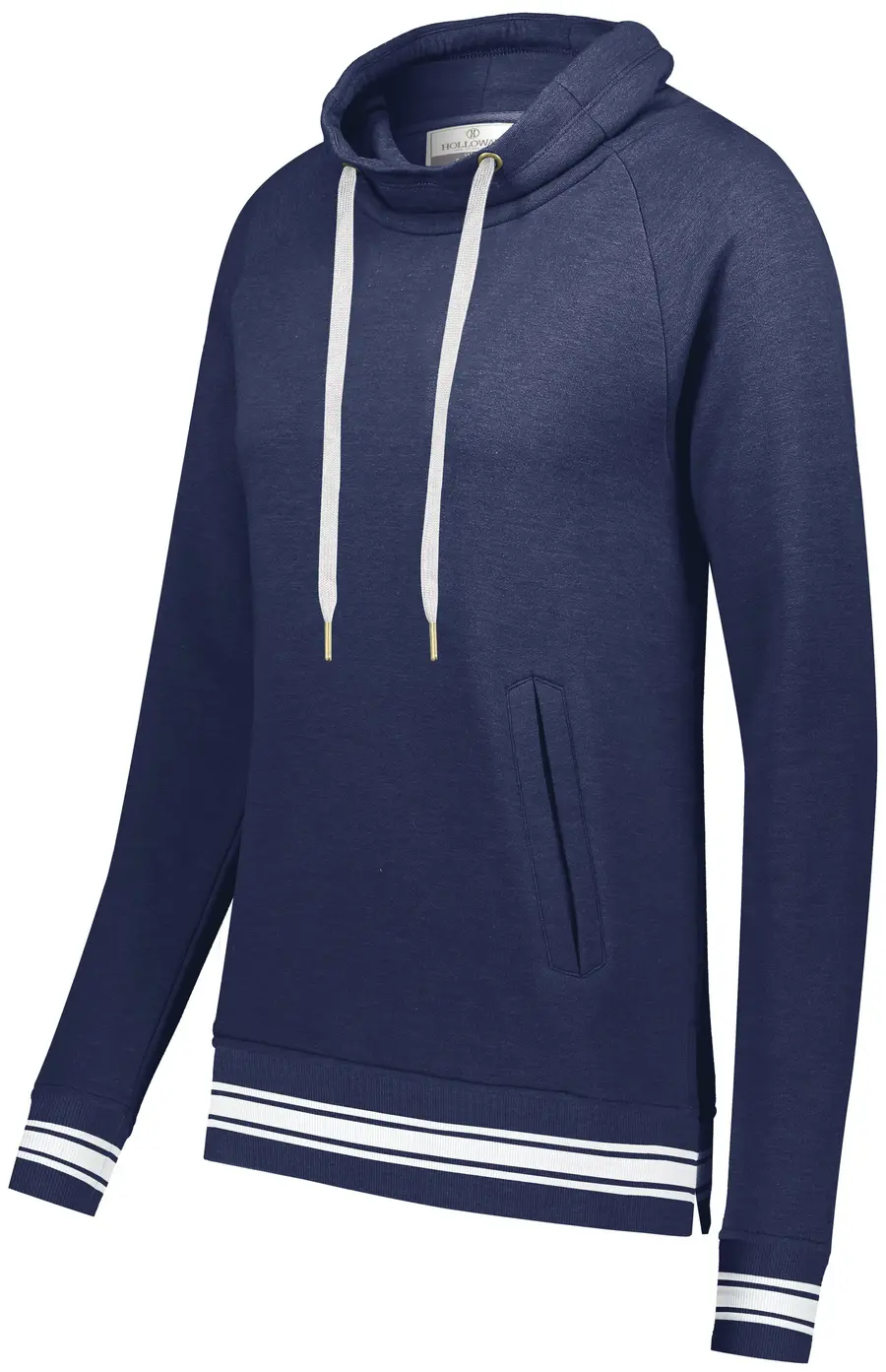 Holloway Ladies All-American Funnel Neck Pullover in Royal Heather/White