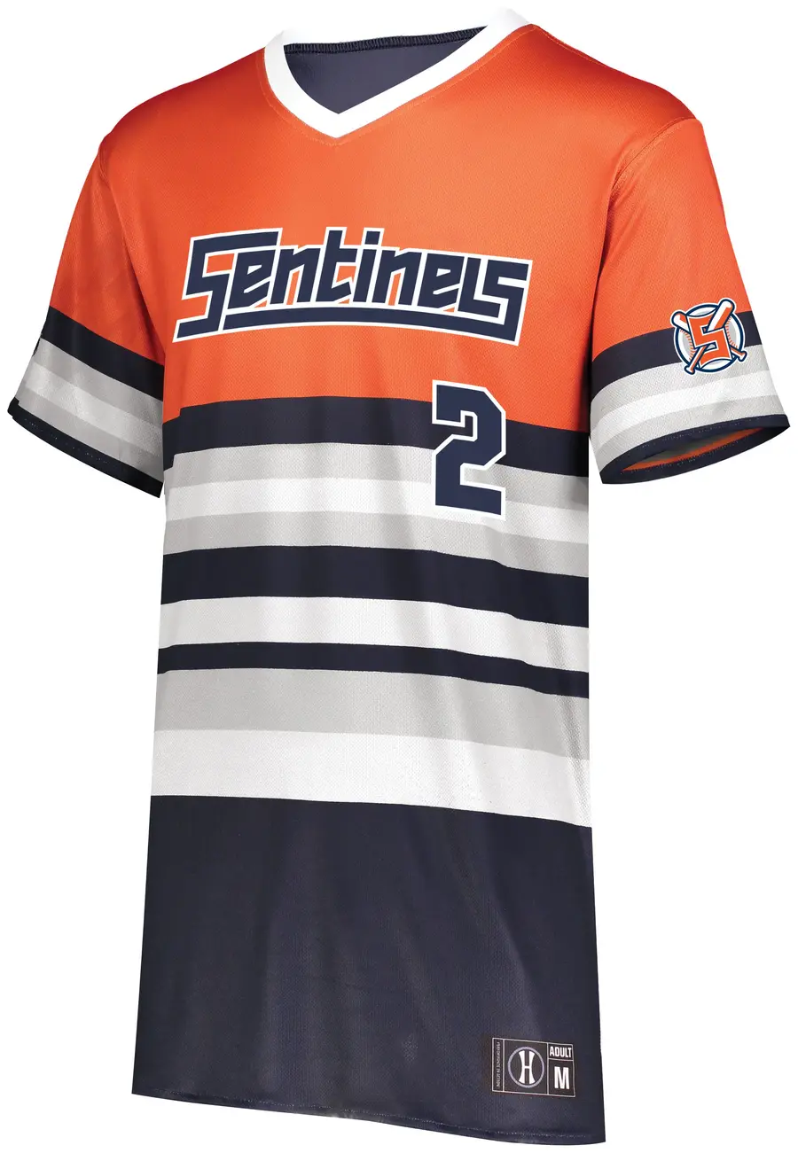 Holloway FreeStyle Sublimated Lightweight Reversible V-Neck Baseball Jersey in Design 99 Color