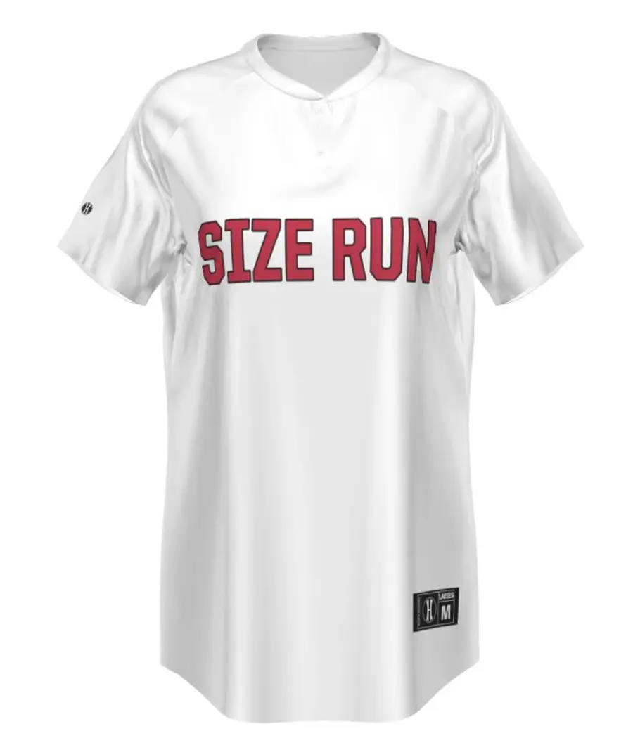 Holloway Girls FreeStyle Sublimated 2-Button Softball Jersey in White
